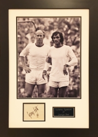 George Best Signed Presentaion with Bobby Charlton